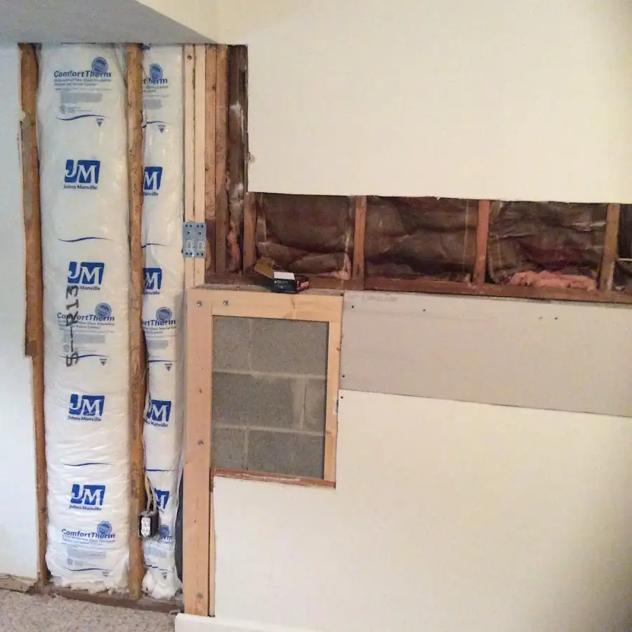 Wall insulation replacement during Contents Cleaning & Restoration in Granville